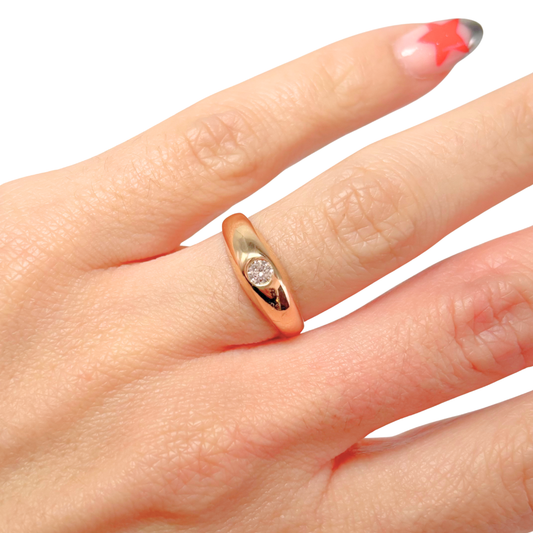 Bague Jonc - Or Jaune 750 & Diamant