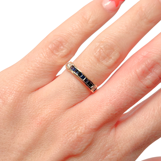 Bague Alliance - Or Jaune 750 Saphirs & Diamants