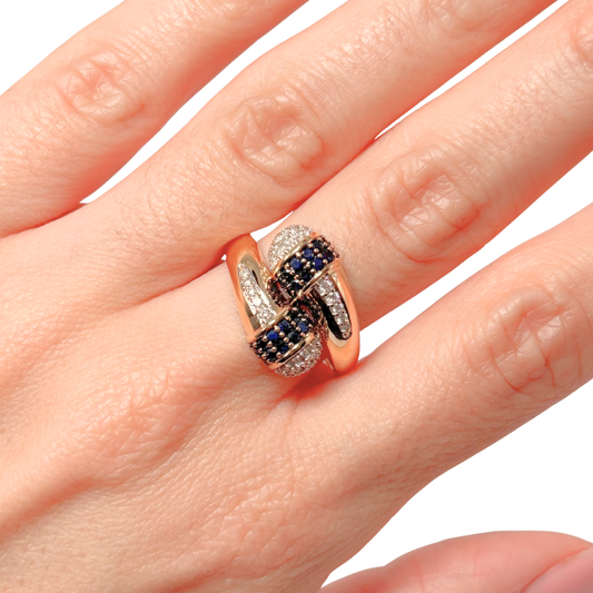 Bague Toi & Moi - Or Jaune 750 Saphirs & Diamants