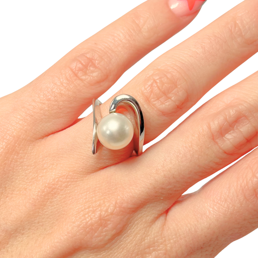 Bague Tourbillon - Or Blanc 750 & Perles