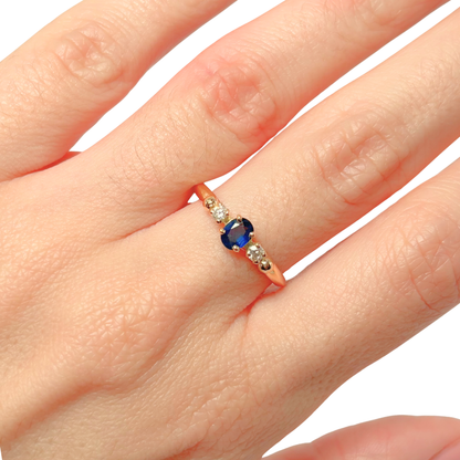 Bague Ponyo - Or Jaune 750 Saphir & Diamants