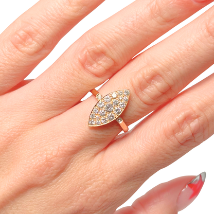 Bague Marquise - Or Jaune 750 & Diamants