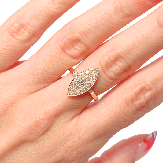 Bague Marquise - Or Jaune 750 & Diamants