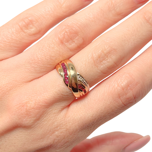 Bague Noeud - Or Jaune 750 & Rubis