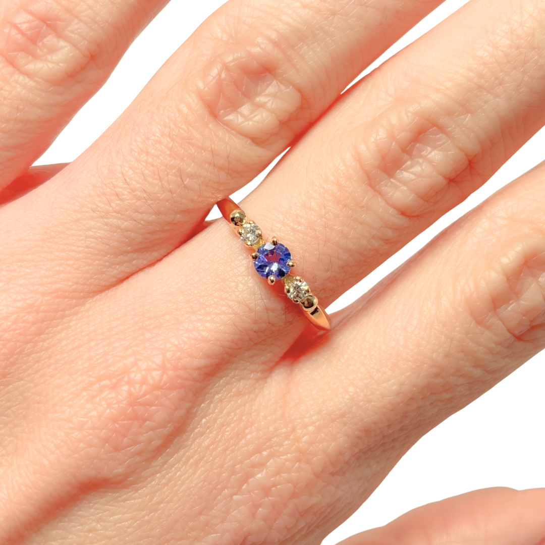 Bague Ponyo - Or Jaune 750 Tanzanite & Diamants