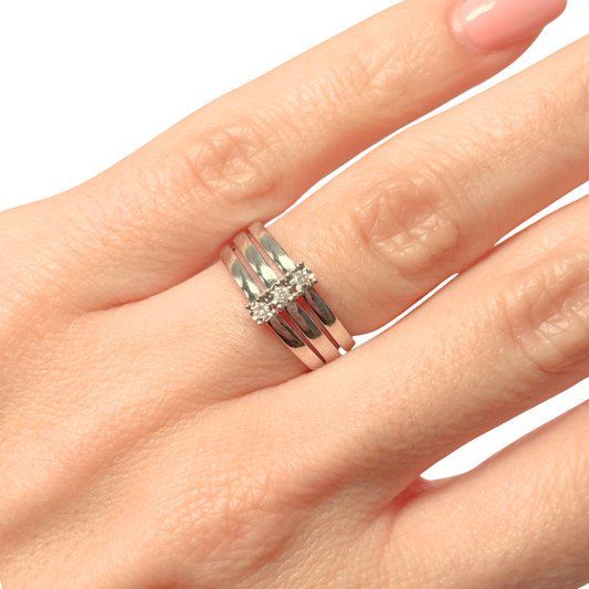 Bague Solitaire - Or Blanc 750 & Diamants