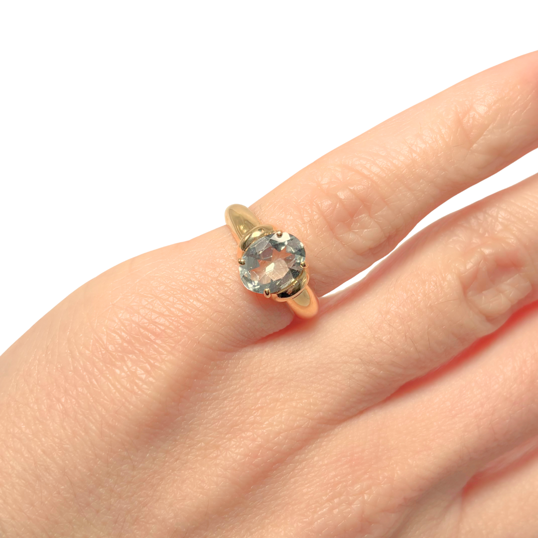 Bague Cocktail - Or Jaune 750 & Aigue-Marine