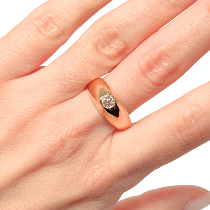 Bague Jonc - Or Jaune 750 & Diamant