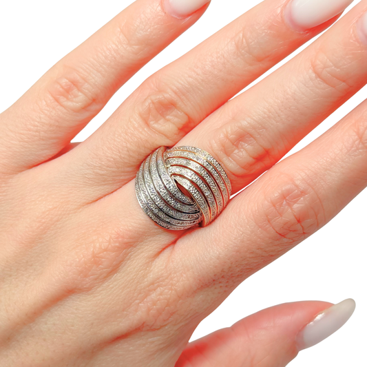 Bague Noeud - Or Jaune/ Blanc 750 & Diamants