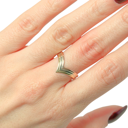 Bague V - Or Jaune/Rose/Blanc 750