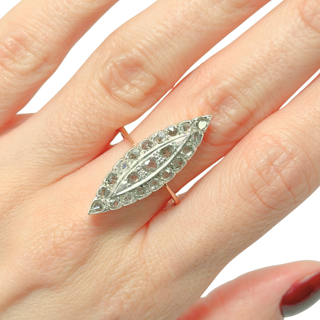 Bague Marquise Vintage - Or Jaune 750 & Diamants