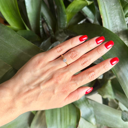 Bague Solitaire - Or Jaune 750 & Diamant