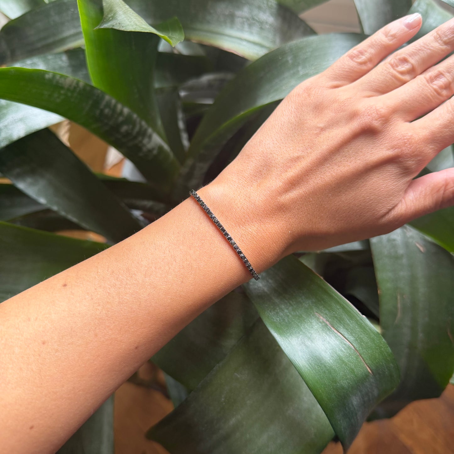 Bracelet Rivière - Or Blanc 750 & Diamants Noir