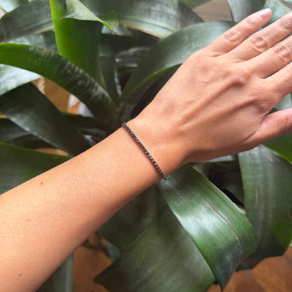 Bracelet Rivière - Or Blanc 750 & Diamants Noir