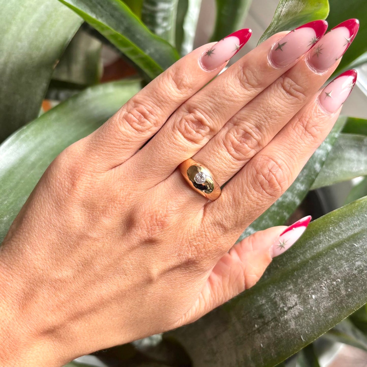 Bague Jonc - Or Jaune 750 & Diamant