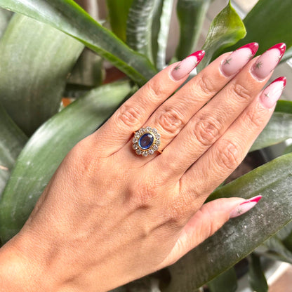 Bague Marguerite - Or Jaune 750 Saphir & Diamants