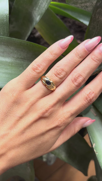 Bague Jonc - Or Jaune 750 & Saphir