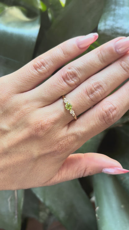 Bague Ponyo - Or Jaune 750 Péridot & Diamants