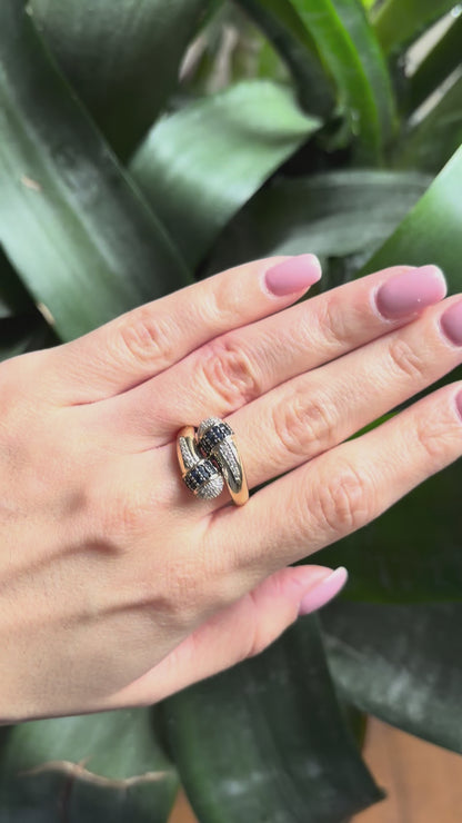 Bague Toi & Moi - Or Jaune 750 Saphirs & Diamants