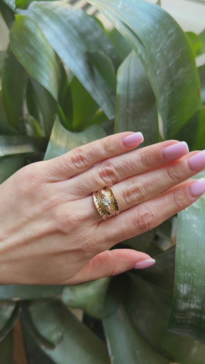 Bague Vintage - Or Jaune 750 & Diamant