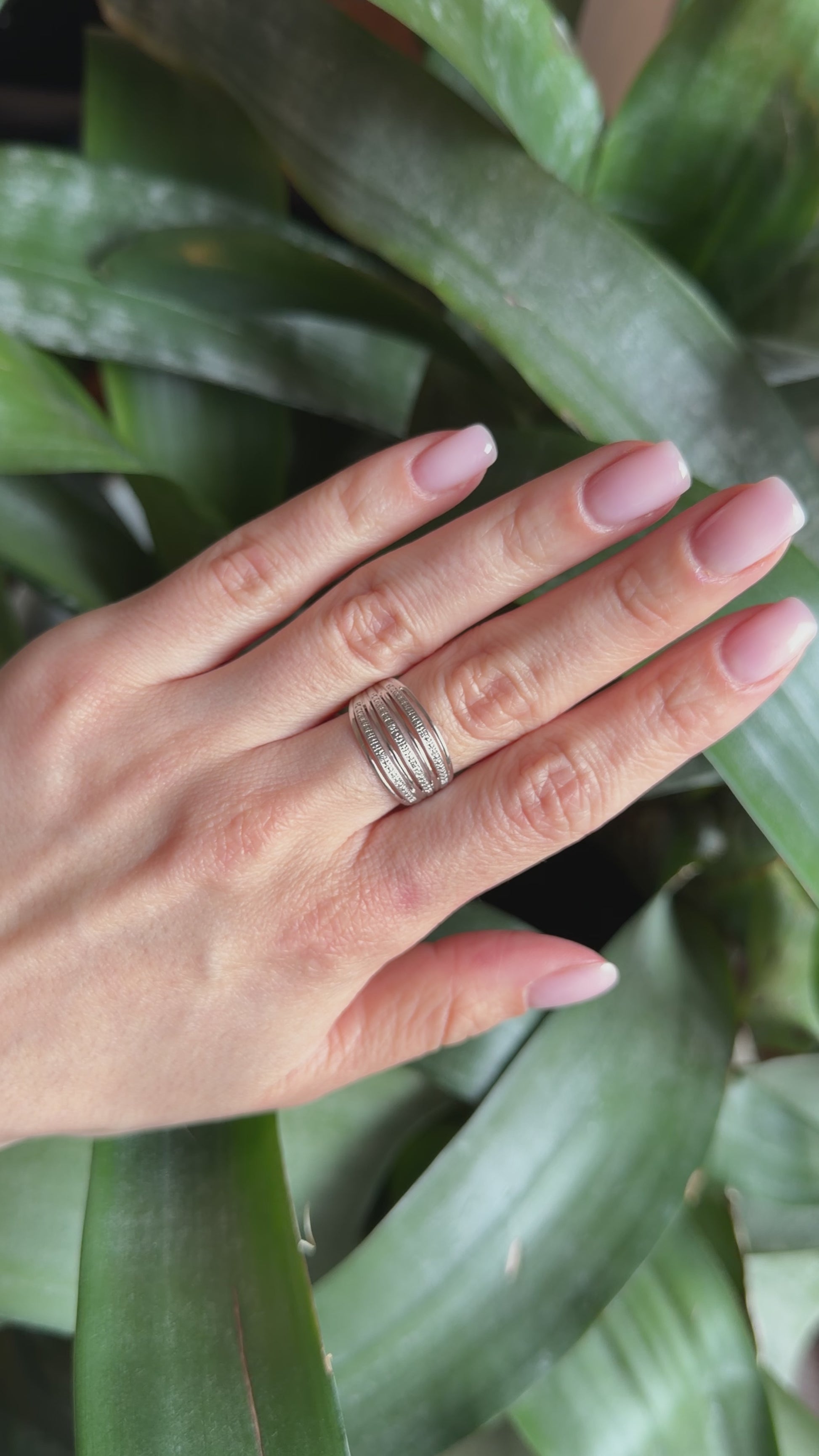 Bague Jonc - Or Blanc 750 & Diamants