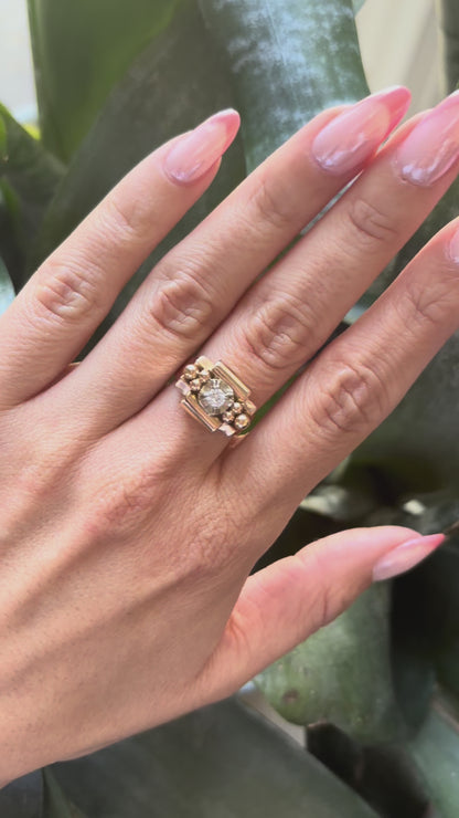 Bague Vintage Art Déco- Or Rose 750 & Diamant