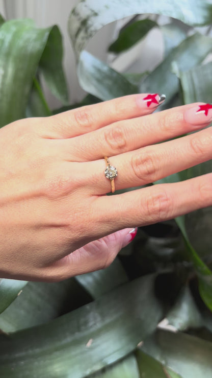 Bague Solitaire Vintage - Or Jaune 750 & Diamant