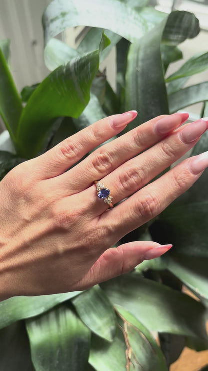 Bague Nausicaä Médium - Or Jaune 750 Tanzanite & Diamants