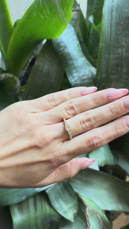 Bague Solitaire - Or Jaune 750 & Diamants