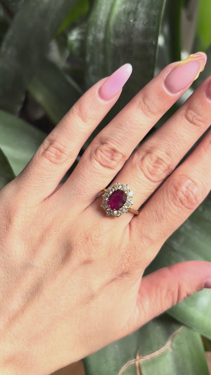 Bague Marguerite - Or Jaune 750 Rubis & Diamants