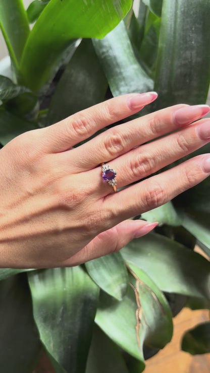 Bague Nausicaä Médium - Or Jaune 750 Améthyste & Diamants