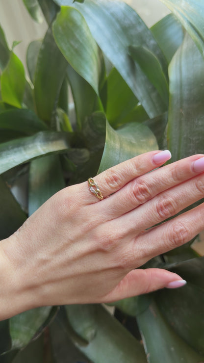 Bague Noeud - Or Jaune/Blanc 750