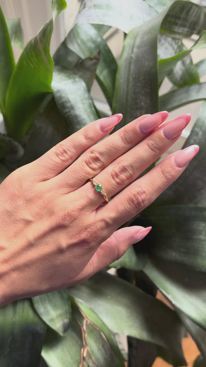 Bague Ponyo - Or Jaune 750 Émeraude & Diamants