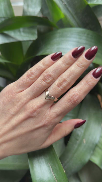 Bague V - Or Jaune/Rose/Blanc 750