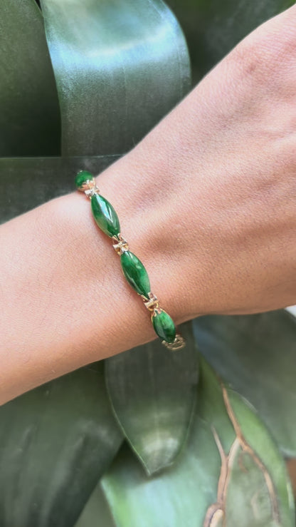 Bracelet Vintage - Or Jaune 750 & Jadéite