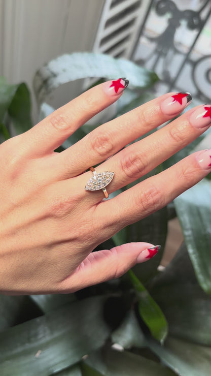 Bague Marquise - Or Jaune 750 & Diamants