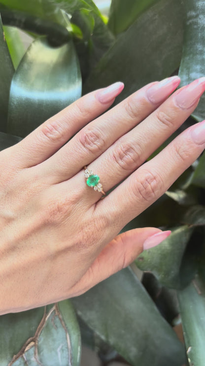 Bague Nausicaä Mini - Or Jaune 750 Émeraude & Diamants