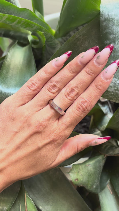 Bague Chevalière - Or Blanc 750 & Diamant