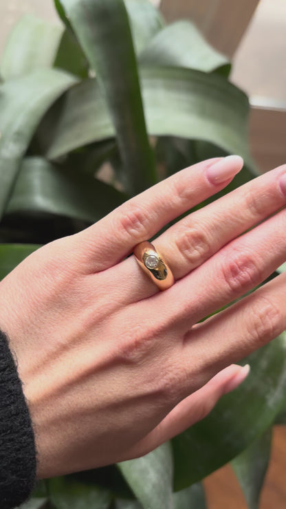 Bague Jonc - Or Jaune 750 & Diamant