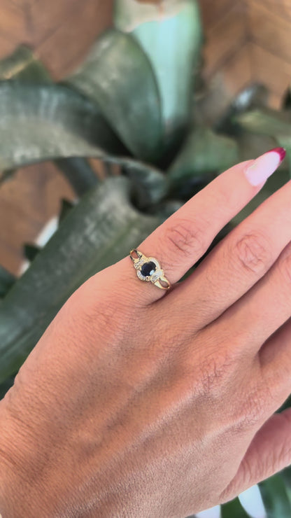 Bague Entourage - Or Jaune 750 & Saphir