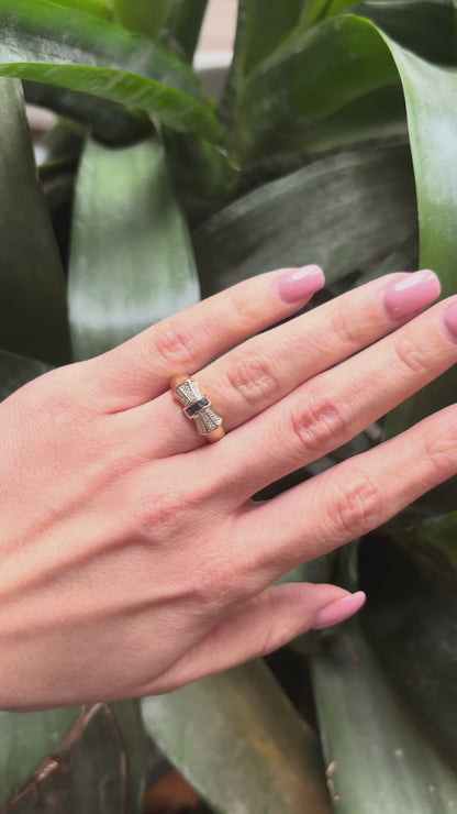 Bague Noeud - Or Jaune 750 Saphirs & Diamants