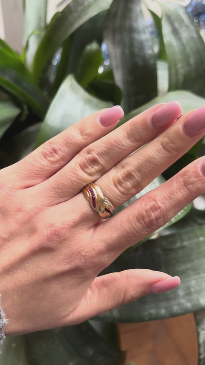 Bague Noeud - Or Jaune 750 & Rubis