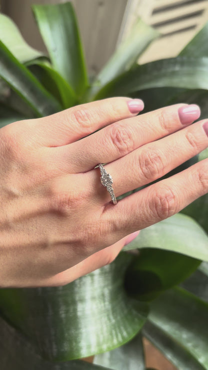 Bague Solitaire - Or Blanc 750 & Diamants