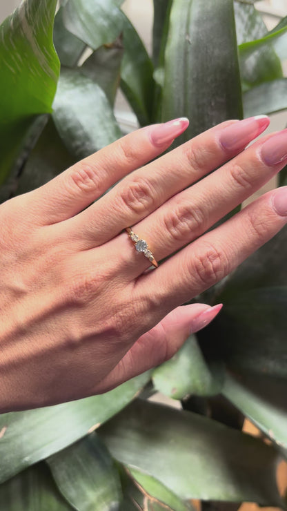 Bague Ponyo - Or Jaune 750 Aigue-Marine & Diamants