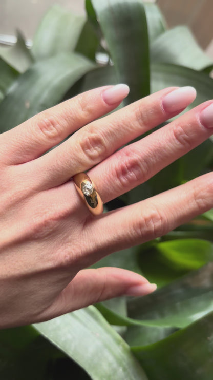 Bague Jonc - Or Jaune 750 & Diamant