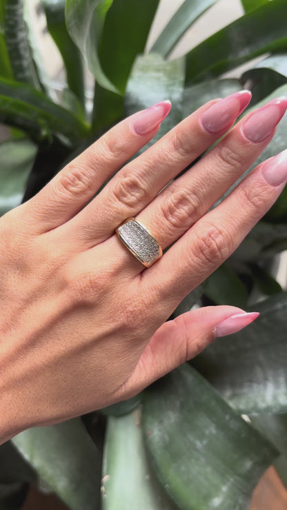 Bague Jonc Pavée - Or Jaune 750 & Diamants