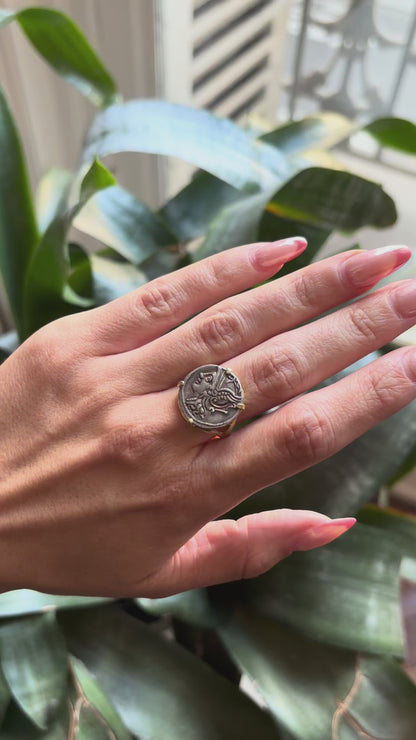 Bague Pièce - Or Jaune 750 & Pièce Argent Denier Coelia