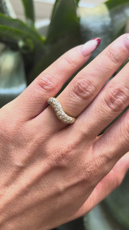 Bague Alliance Pavée - Or Jaune 750 & Diamants