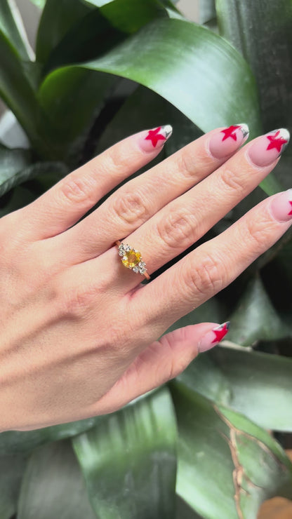 Bague Nausicaä Médium - Or Jaune 750 Saphir Jaune & Diamants