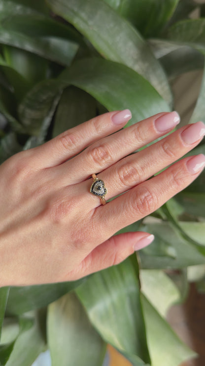 Bague Coeur - Or Jaune 750 & Saphirs